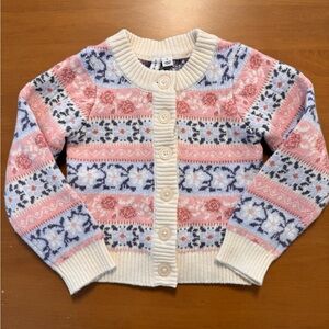 Janie and Jack Striped Knit Sweater - Pink, Blue, Cream